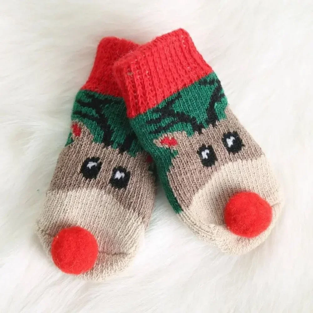 🎄HOST PICK🎄 Reindeer Nonskid Dog Socks Size M